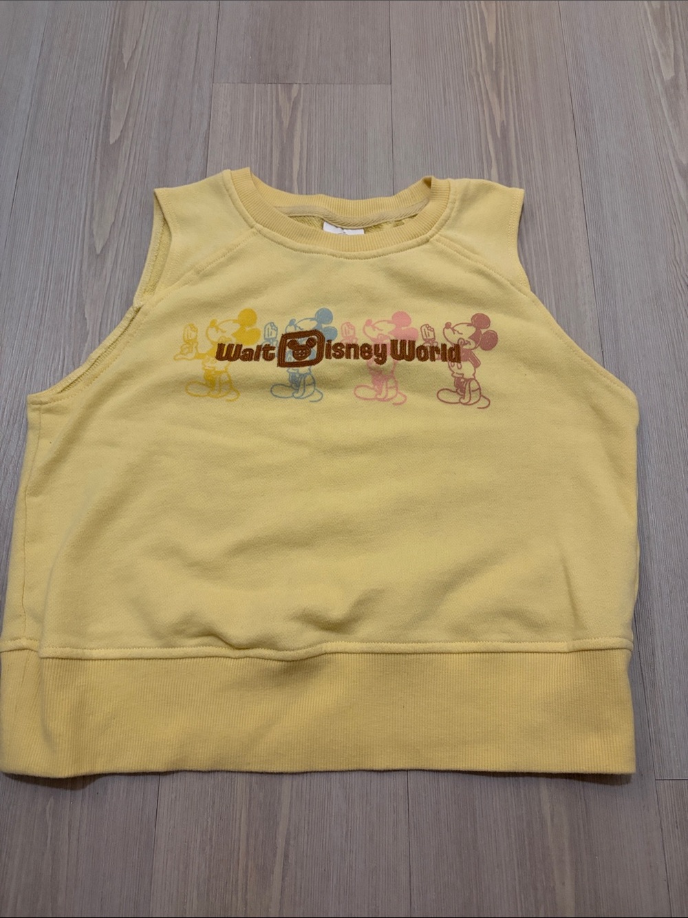 Disney Yellow Tank with Multicolor Mickey Silhouettes